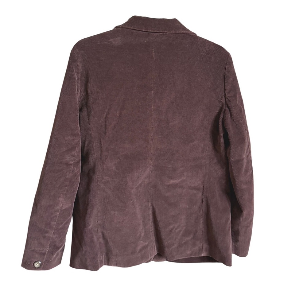 LL Bean Corduroy Blazer Womens 12 Regular Brown 3-Button Cotton Stretch Academia - Picture 5 of 10
